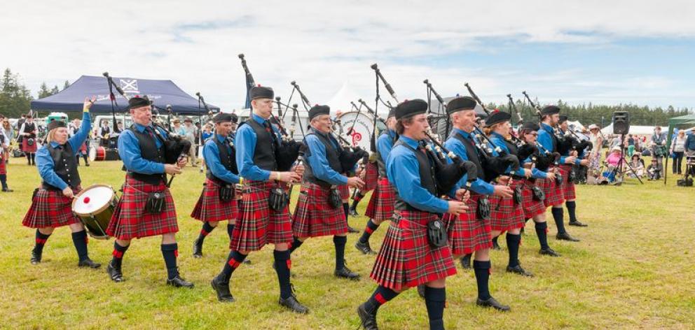 The Canterbury Caledonian Pipe Band. Photo: Hororata Community Trust