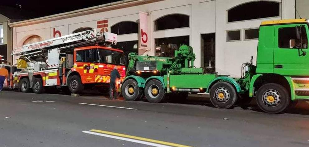 The appliance had to be towed away after breaking down on the way back to the station. Photo:...