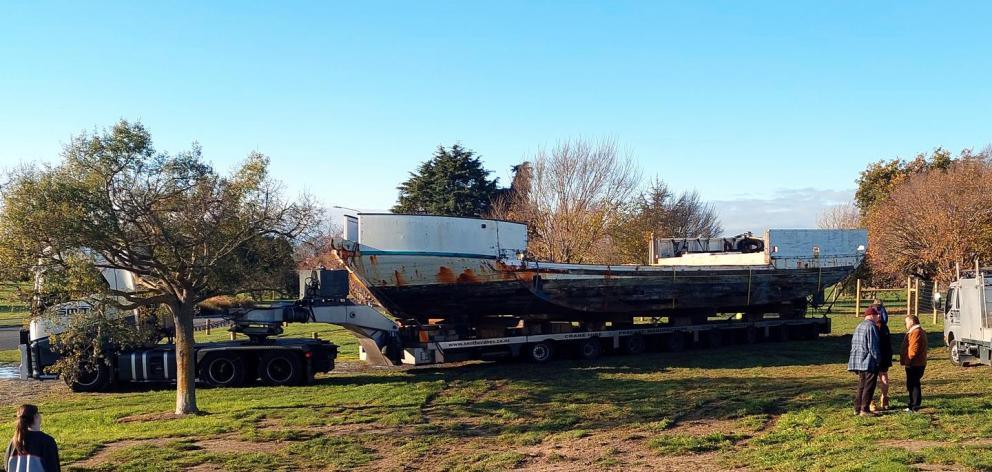 The historic scow Success in Kaiapoi. Photo: Kaipuke Kaiapoi Heritage Trust
