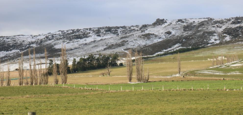 Snow on the hills in Central Otago in June, 2018. PHOTO: ODT FILES
