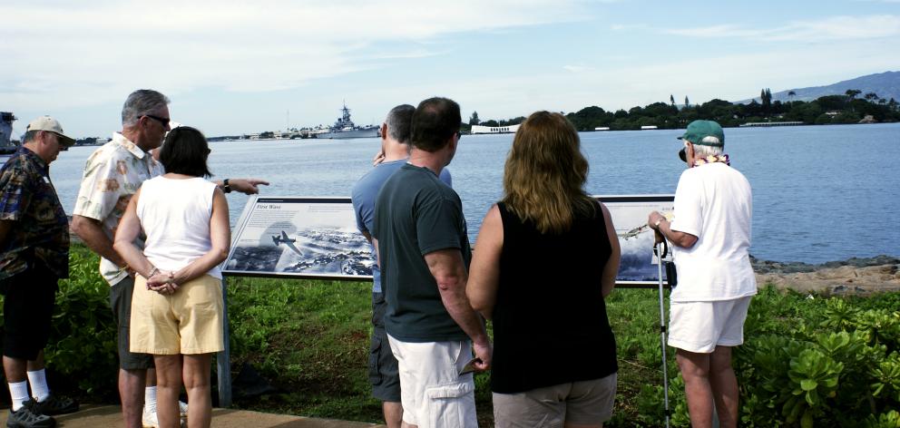 Pearl Harbour wayside exhibits. PHOTO: PEARL HARBOUR HISTORIC SITES 