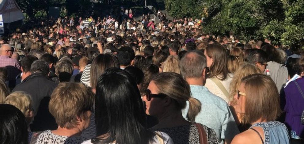 Fans swarm the gates to see Adele. Photo: NZ Herald