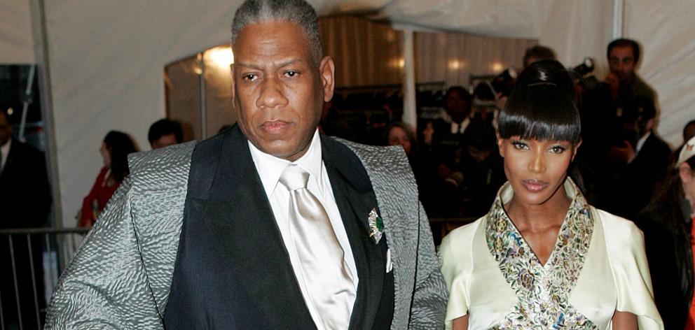 Andre Leon Talley and model Naomi Campbell at the Metropolitan Museum of Art's Costume Institute...