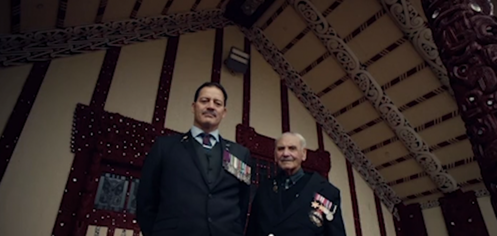 Willie Apiata and Sir Bom Gillies, the last remaining member of the WW2 Māori Battalion, appear...