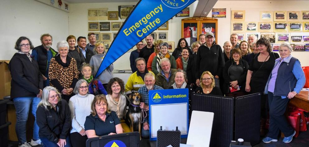 Buller Civil Defence coordinators and volunteers get a run through with the Starlink kit. Photo: ...