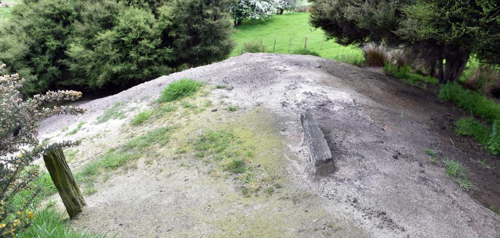 A covered-over pit on Graeme Duthie's property. PHOTO: PETER MCINTOSH