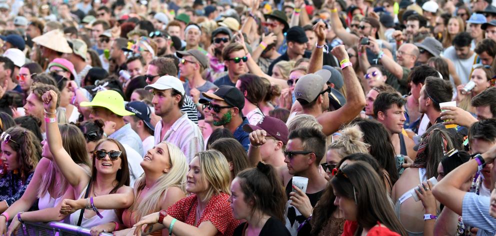 Thousands attended the Rhythm and Alps Music Festival in the Cardrona Valley. Photo: Stephen...