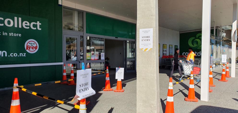 The entrance to Countdown Frankton now has controlled access. Photo: Matthew Mckew