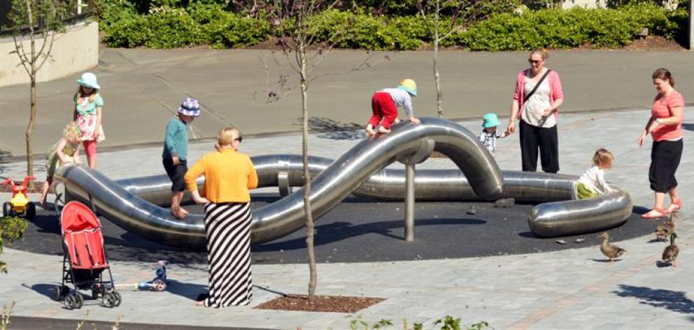 The Dunedin Botanic Garden's worm sculpture, Ouroboros. Photo: ODT files