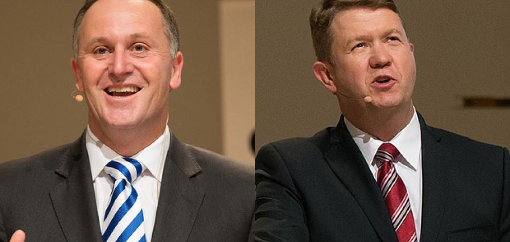 Prime Minister John Key took on Labour leader David Cunliffe in the second leader's debate of the 2014 general election campaign in Christchurch tonight. Photo / Martin Hunter