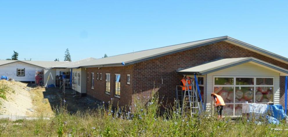 Work on the West Otago Health Centre is progressing well, on its  State Highway 90 site in Tapanui. Photo by Helena de Reus. 