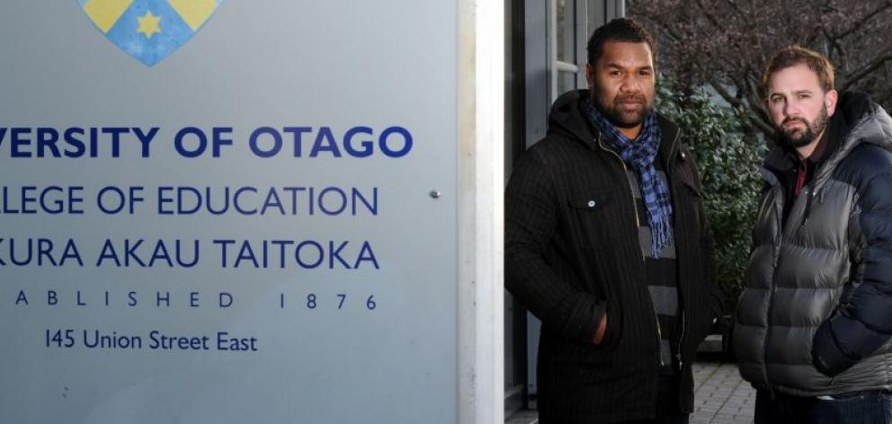 College of Education students Siale Tunoka (left) and Shannon Williams are concerned about two teaching programmes being cut. Photo by Craig Baxter. 