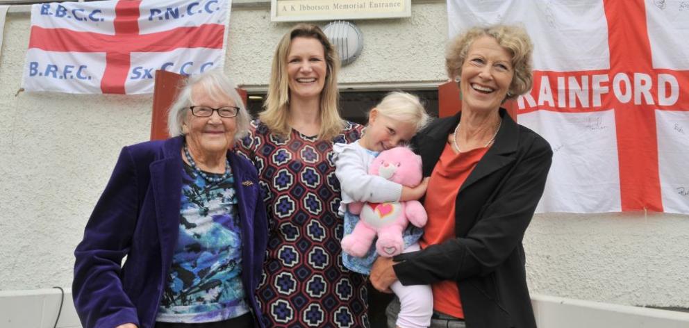Long-standing New Zealand cricket fan Dawn Ibbotson (far left) of Roslyn, watches the third day of the first test at the University Oval yesterday with (from left) granddaughter Susanna Every-Palmer, great-granddaughter Billie Every-Palmer and daughte Long-standing New Zealand cricket fan Dawn Ibbotson (far left) of Roslyn, watches the third day of the first test at the University Oval yesterday with (from left) granddaughter Susanna Every-Palmer, great-granddaughter Billie Every-Palmer and daughte