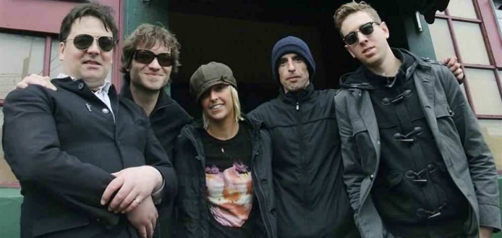The current incarnation of the Chills, (from left) Martin Phillipps, James Dickson, Erica Stichbury, Todd Knudson and Oli Wilson. Photo supplied.