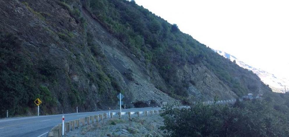  The slip happened near Boundary Creek, between Makarora and the Neck of Lake Wanaka. Photo: NZTA