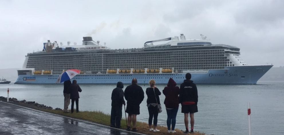 Ovation of the Seas is making an unscheduled stop in Dunedin today. Photo: Stephen Jaquiery