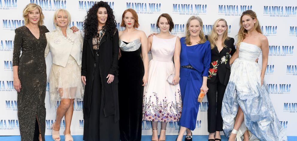 From left: Christina Baranski, Judy Cramer, Cher, Jessica Keenan Wynn, Alexa Davies, Meryl Streep...