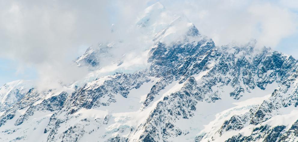 Higher parts of the mountains from Mt Cook (pictured) to Fiordland were likely to get 3m of snow....