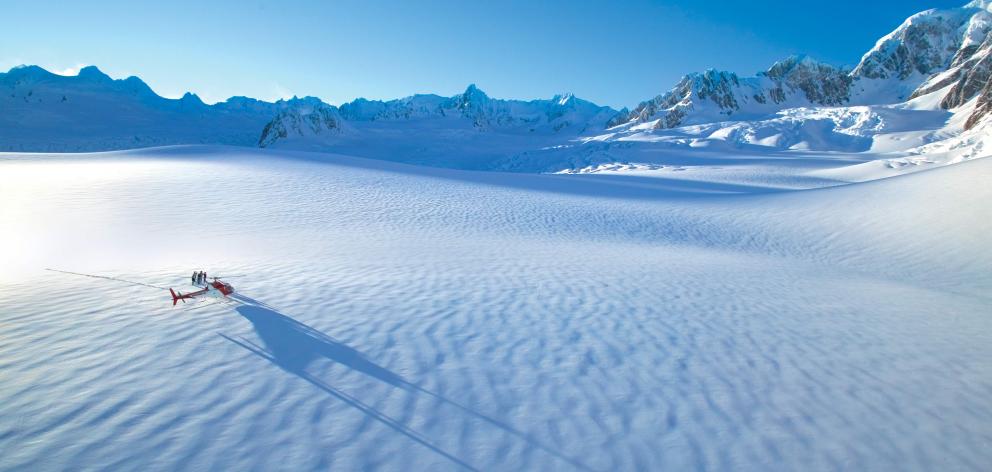 A Glacier Helicopters flight over Franz Josef Glacier. Photo: Supplied