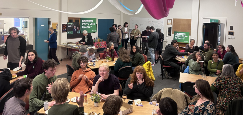 The Greens election party in the Octagon. Photo: Gregor Richardson