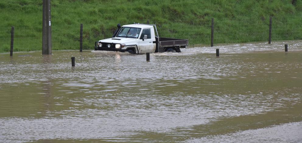 A truck stuck in Henley yesterday. Photo: Gregor Richardson