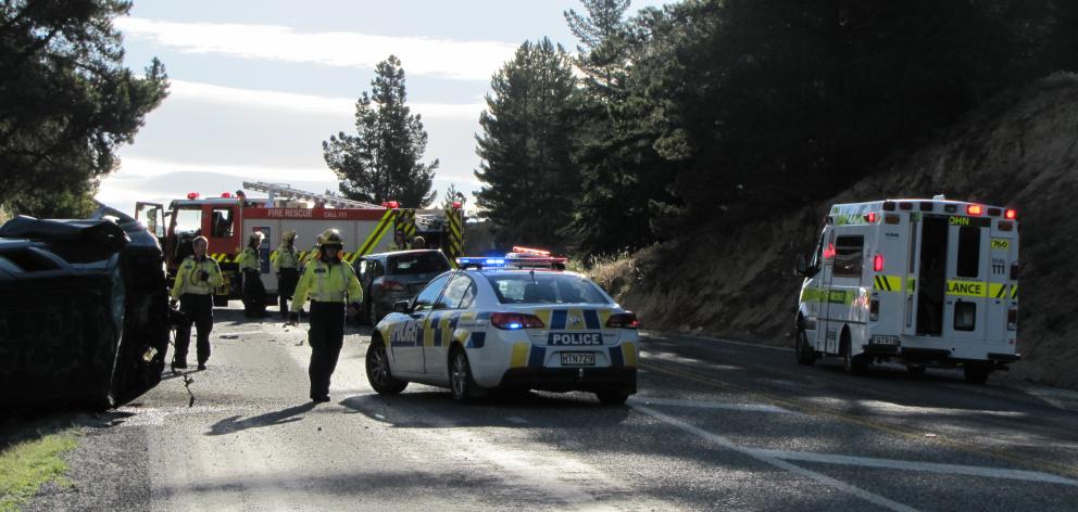 The crash happened on SH85 on the outskirts of Alexandra, near the intersection of Aronui Rd. Photo: Pam Jones 