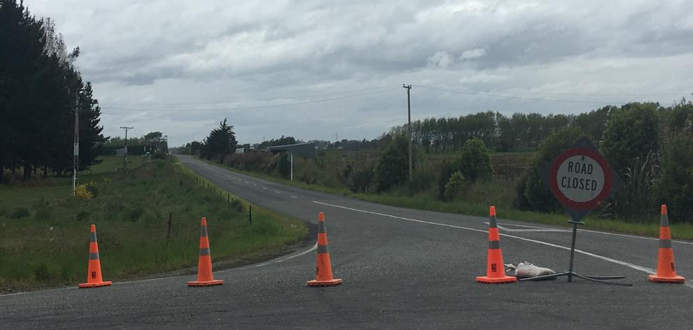 A road near the scene of the crash site has been closed. Photo: Laura Smith