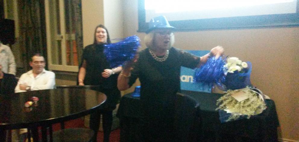 National candidate Jaqui Dean celebrates winning the Waitaki electorate. Photo: Shannon Gillies
