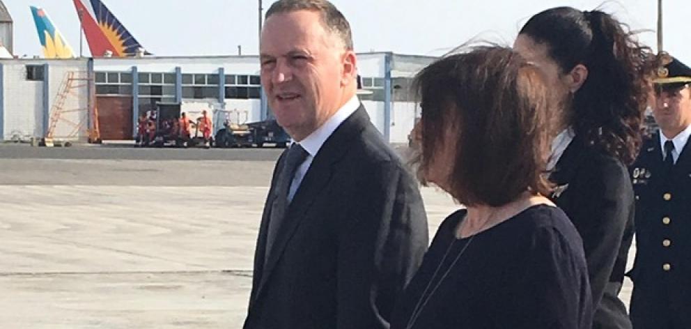 John Key arriving in Lima with wife Bronagh. Photo: NZ Herald 