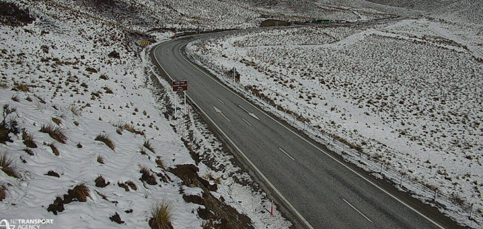 The Lindis Pass late on Tuesday morning. Photo: NZTA