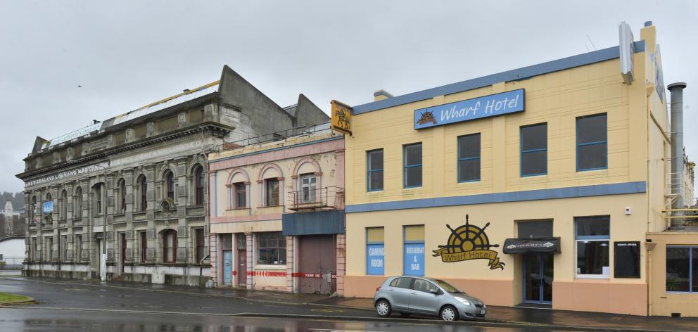 The former Gregg's building at 21 Fryatt St (centre) and the Wharf Hotel building at 25 Fryatt St...