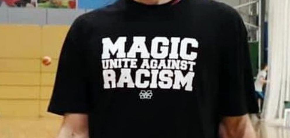In protest, members of the Magic club wore anti-racism T-shirts. Photo: Supplied