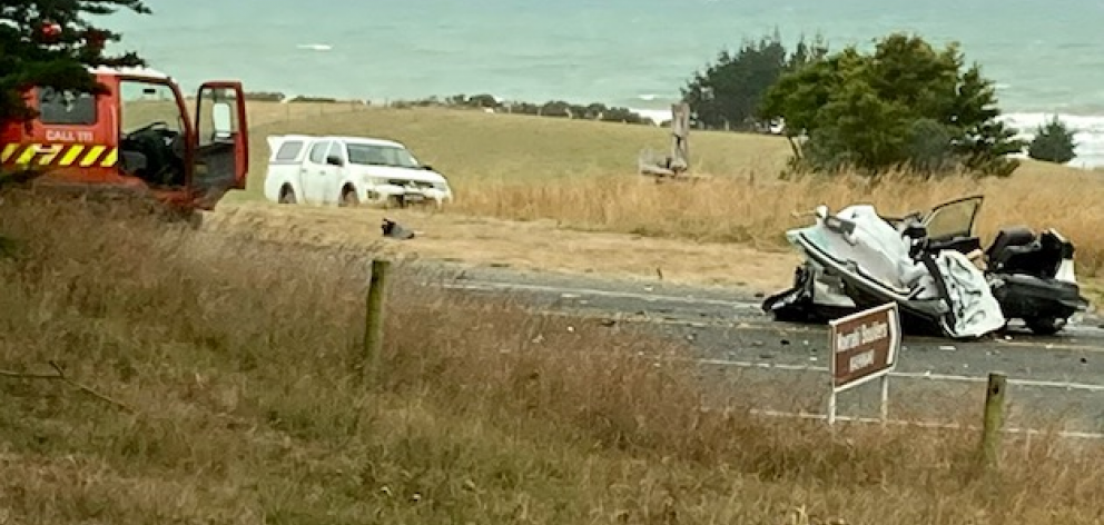 The crash happened just after 5pm last night. Photo: Graham McKerracher 