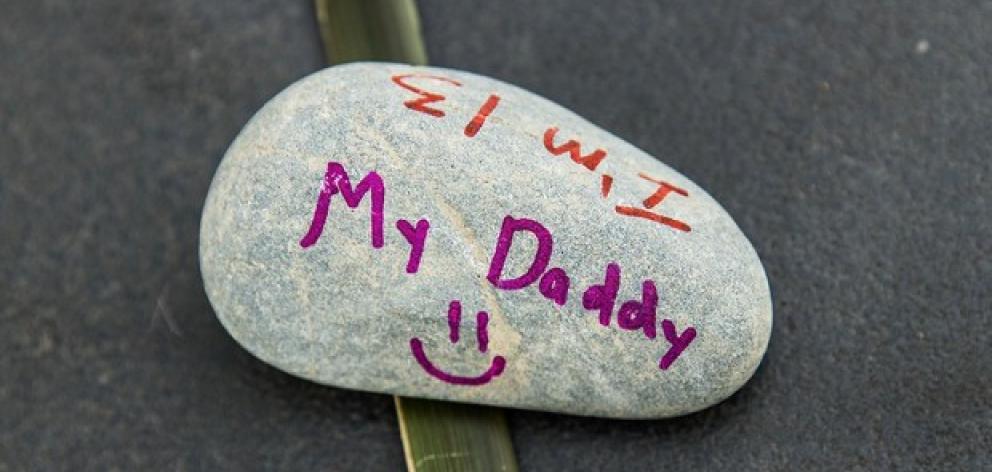 A message from a child to their father at the Canterbury Earthquake National Memorial. Photo /...