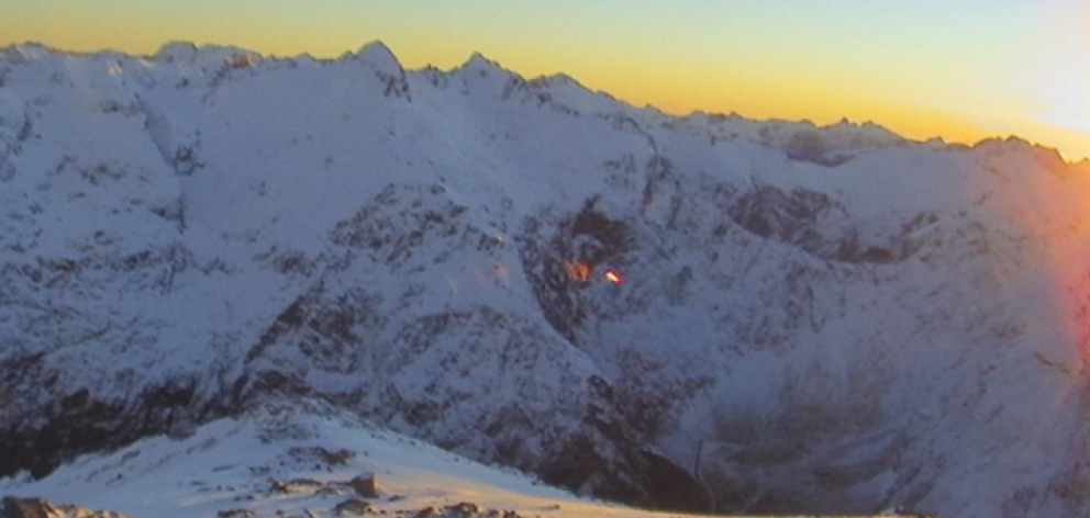 Sunset yesterday from Mt Crosscut. Photo: Milford Road Alliance