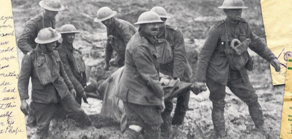 A stetcher-bearing party carrying a wounded soldier through the mud near Boesinghe during the Battle of Passchendaele in Flanders. Photo: Getty Images A stetcher-bearing party carrying a wounded soldier through the mud near Boesinghe during the Battle of Passchendaele in Flanders. Photo: Getty Images