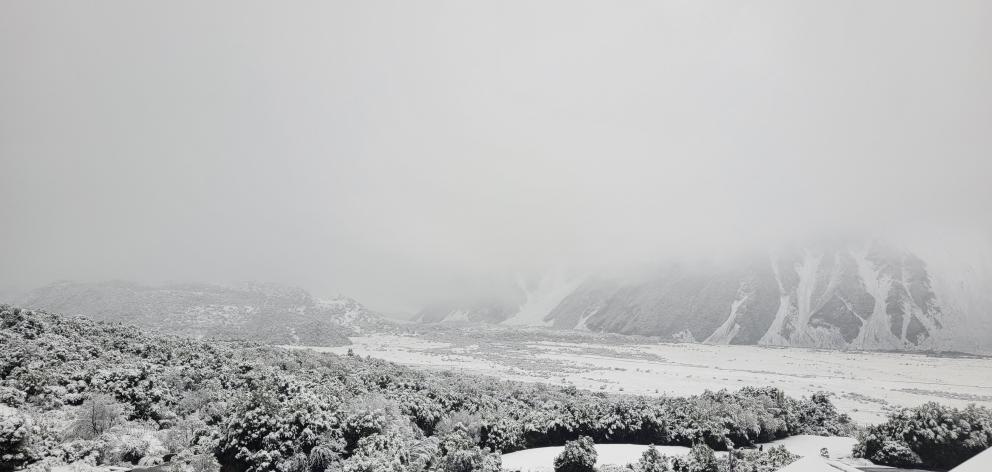 It was like a winter wonderland in Aoraki/Mt Cook National Park this morning. This image was...