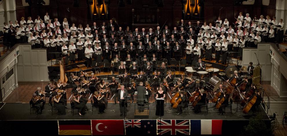 Simon Over conducts the Dunedin Symphony Orchestra with soloists Anna Leese and Martin Snell and...