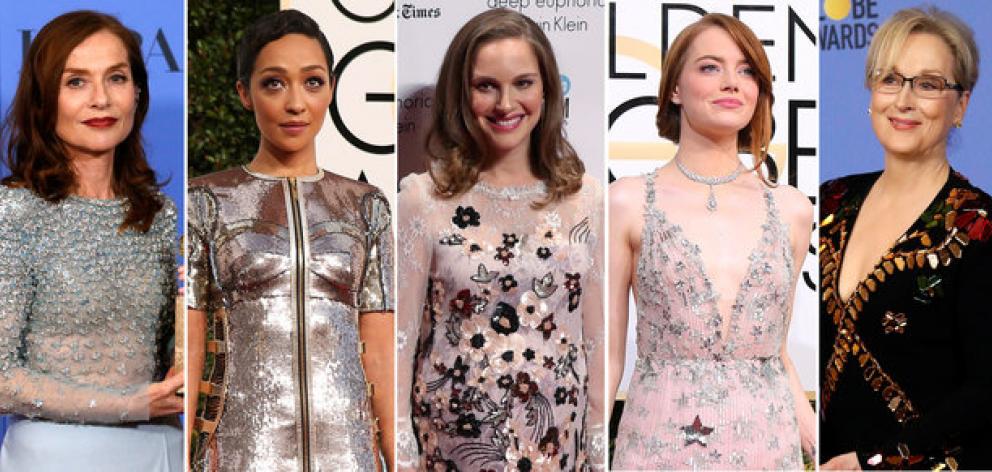 Best actress Oscar nominees for the 89th annual Academy Awards (L-R) Isabelle Huppert, Ruth Negga, Nalie Portman, Emma Stone and Meryl Streep. Photo: Reuters Best actress Oscar nominees for the 89th annual Academy Awards (L-R) Isabelle Huppert, Ruth Negga, Nalie Portman, Emma Stone and Meryl Streep. Photo: Reuters