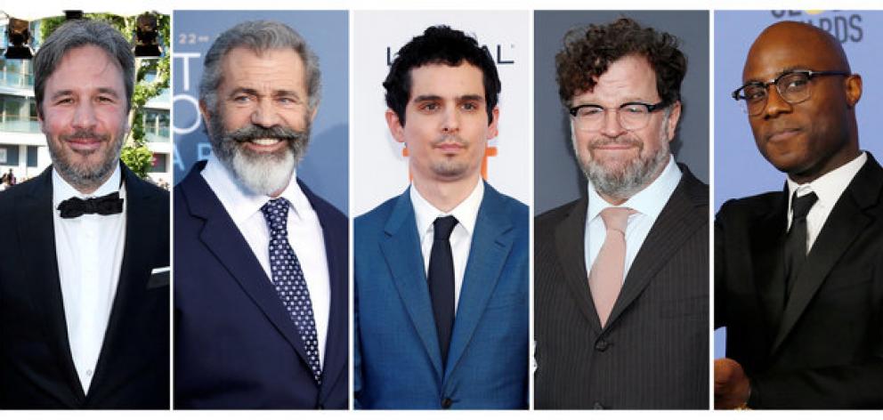 Best director Oscar nominees for the 89th annual Academy Awards (L-R) Denis Villeneuve, Mel Gibson, Damien Chazelle, Kenneh Lonergan and Barry Jenkins. Photo: Reuters