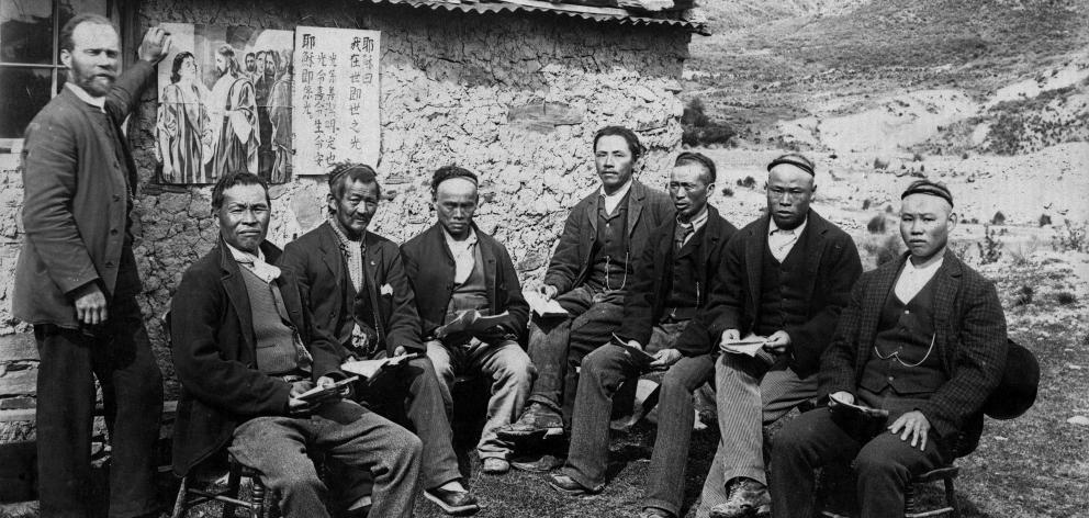 The Rev Alexander Don with Chinese gold miners at the Kyeburn diggings in 
...