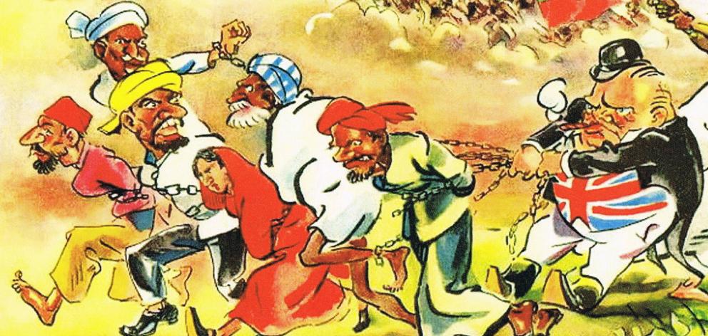 Japanese propaganda targeted the subject peoples of British India, most of whom were indifferent or hostile to the imperial Raj. PHOTO: DIGITALPOSTER.COM