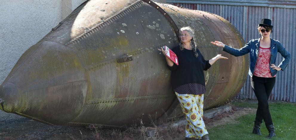 Middlemarch Museum secretary Nicky Gilkison (left) and researcher Jo Robertson are working to preserve the Platypus submarine. Does anyone have photos or plans of it between its construction in the early 1870s and when it was broken up in 1924? Photo: Gre