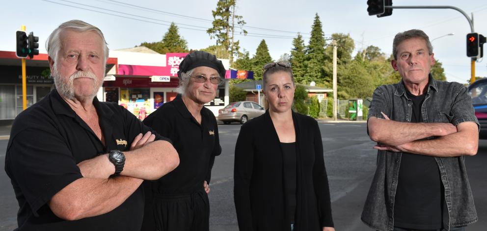 Staff and owners of Wakari businesses (from left) Tony and Heather Cummings, Jo Stacey, and...