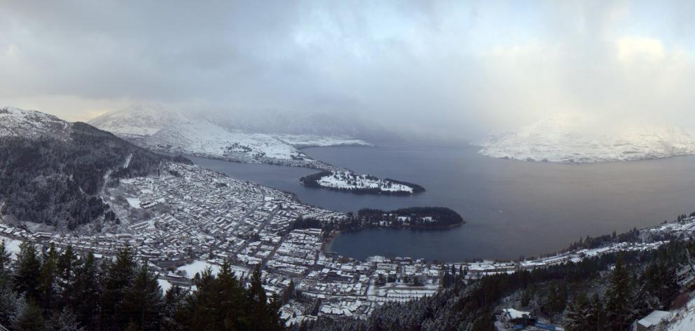Queenstown was covered in snow this morning. Photo: Supplied