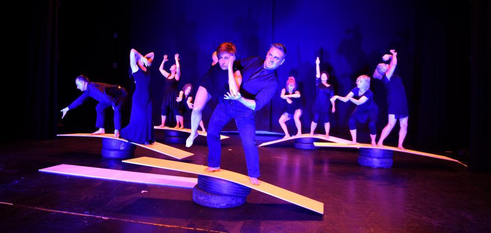 Dancers Serena Gallagher and Andrew Shepherd (front) with the Rebound Dance Company. Photo:...