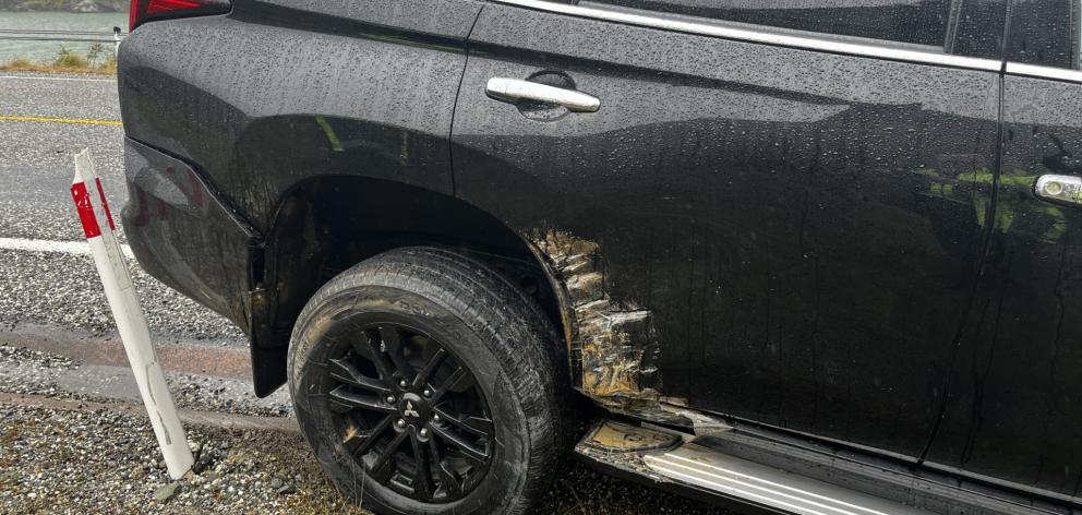 Damage on the car's side. PHOTO: SUPPLIED