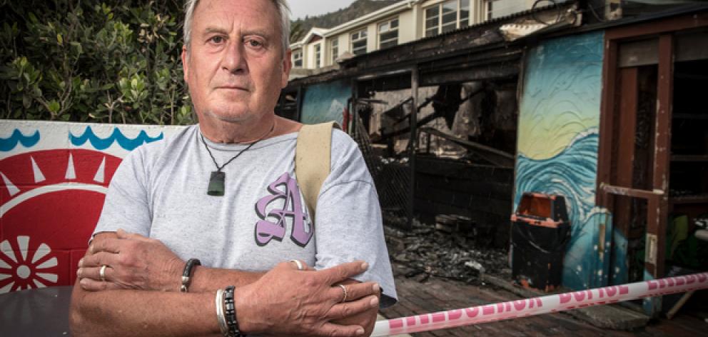 Adrian Doggett, owner of Adey's Place fish and chip shop in Piha that was destroyed by a...
