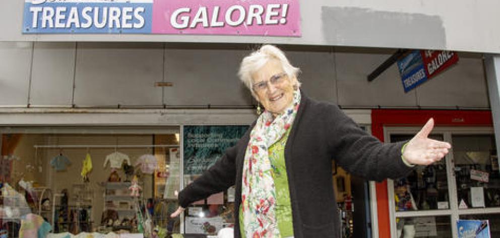 Shirley Smith outside Seaside Treasures in New Brighton. Photo: Geoff Sloan