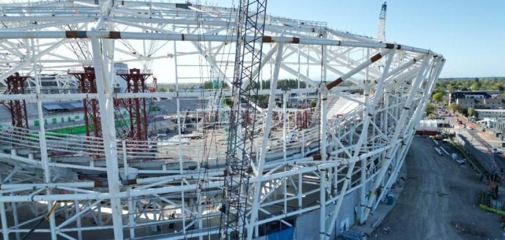 One New Zealand Stadium is on track to open in April 2026. Photo:  Photo: Christchurch City Council